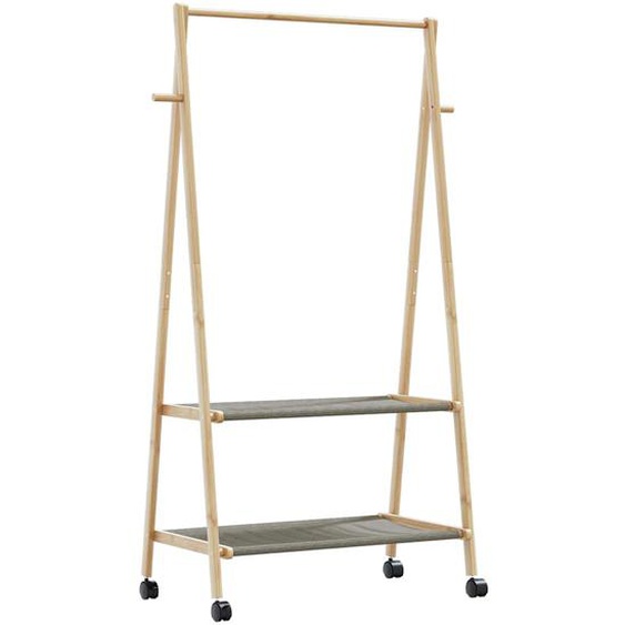 Porte-vêtements et étagères et roulettes 96x45,5x155,5cm bambou