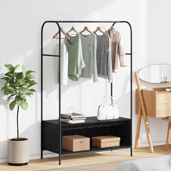 Porte-vêtements Noir 100 x 44 x 160 cm Bois dingénierie