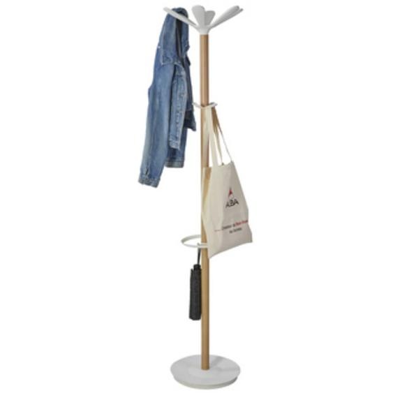 Portemanteau NAHOW, hauteur: 1.750 mm, hêtre / blanc