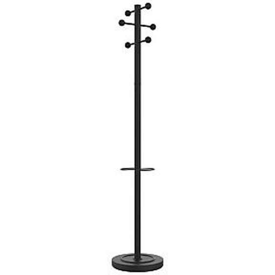 Portemanteau Winter 6 patères avec porte-parapluie - Noir