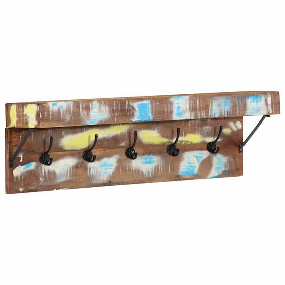 Porte-manteau avec étagère Marron Bois massif de récupération