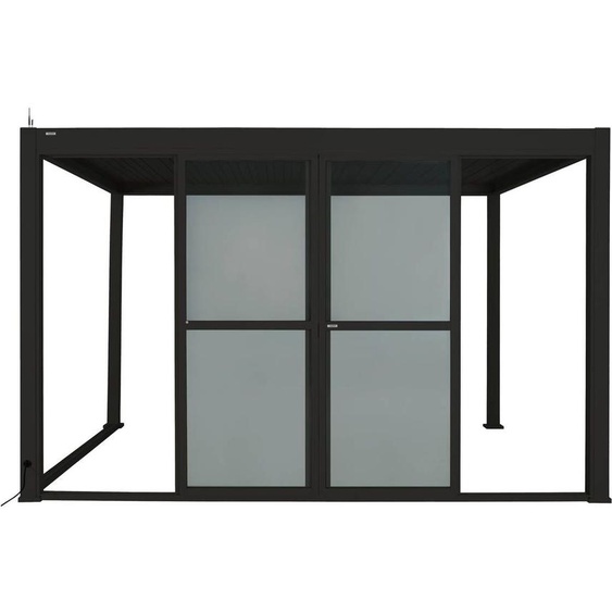 Portes coulissantes EVORA Graphite Pour Côté 4 m - 3,7 x 2,3 Aluminium traité époxy Hespéride