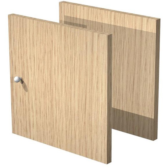 Portes pour bibliothèque multicases, lot de 2 -  Chêne