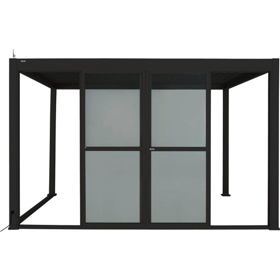 Portes pour pergola EVORA Graphite Côté 3,6 m - 3,7 x 2, 3 Acier, Aluminium, Traitement anti-rouille Hespéride