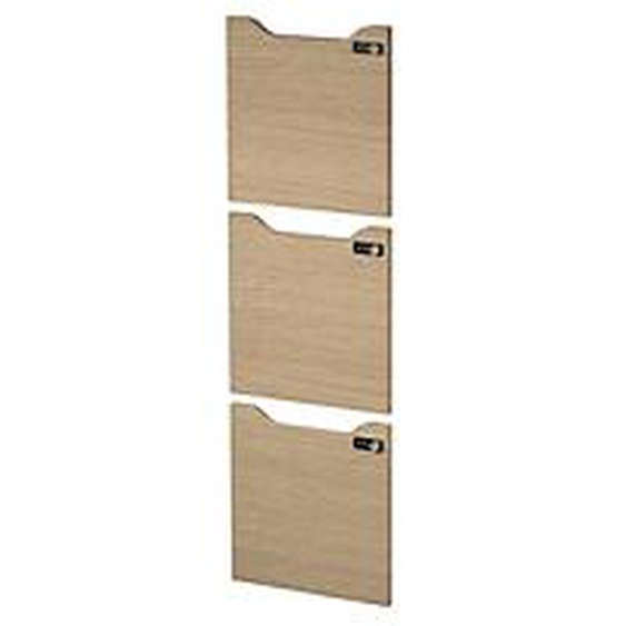Portes serrure à code pour casier de bureau individuel FlexOffice 3 cases - Chêne