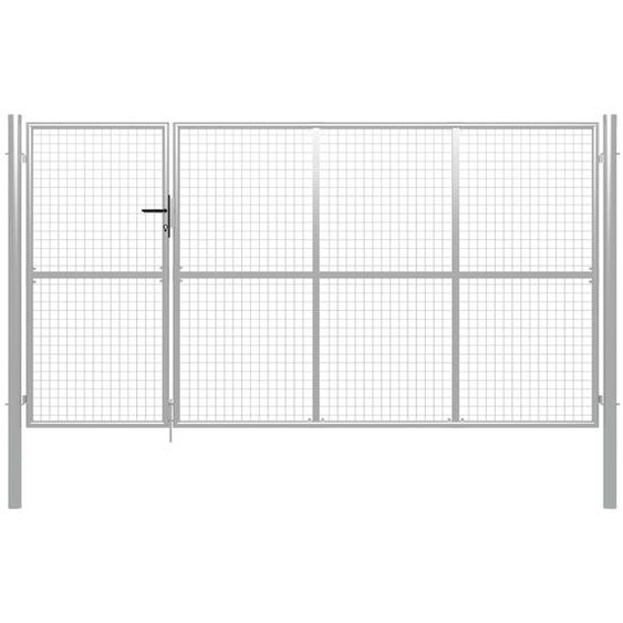 Portillon Acier 350 x 150 cm Argenté