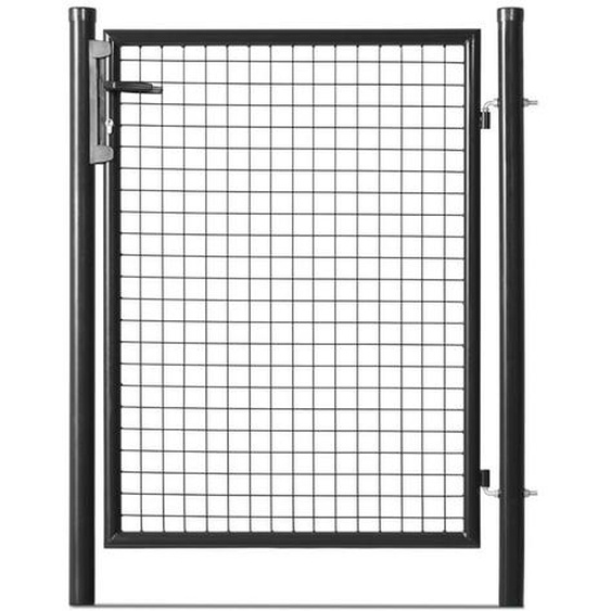 Portillon grillagé en acier galvanisé maille 50 x 50 passage l 1m x H1m20 Noir