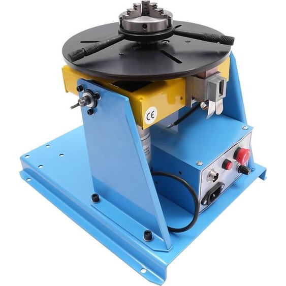 Positionneur de soudage rotatif - Table tournante de soudage - 20 W - Inclinaison 0-90° - Mandrin à 3 mors K01‑63 - Pour tronçonner, meuler et monter