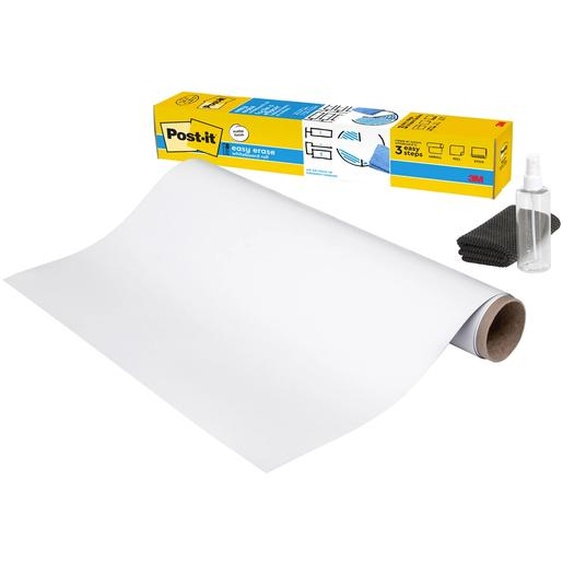Post-it Easy Erase  Film tableau blanc adhésif en rouleau - L.91 x H.122 cm