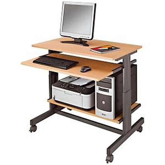 Poste informatique PRO Hêtre, réglable en hauteur
