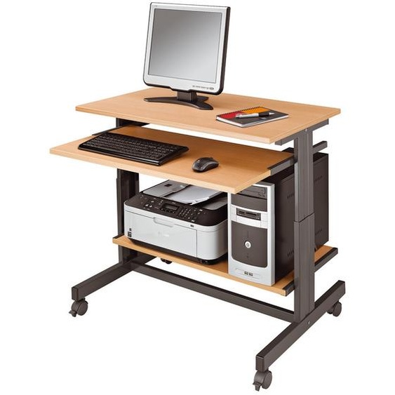 Poste informatique PRO Hêtre, réglable en hauteur