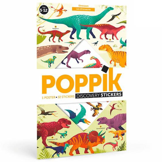 Poster Géant 32 Stickers Dinosaures Multi-coloured
