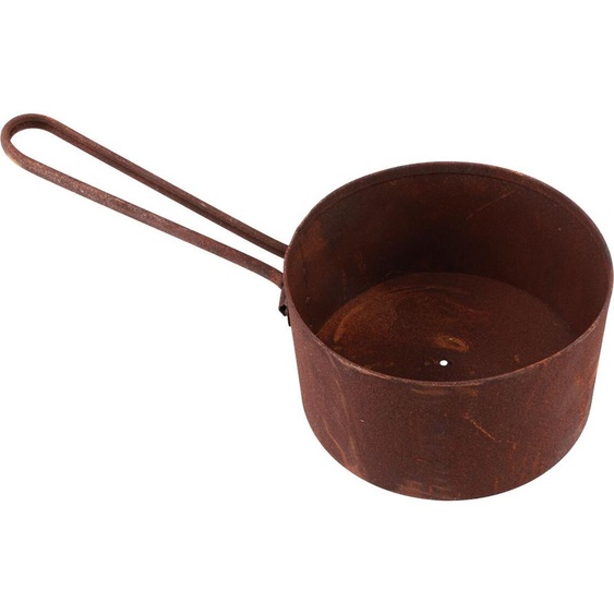 Pot à plantes en métal style vintage aspect rouille Cache-pot Pot Jardin Déco Ø20cm H11cm