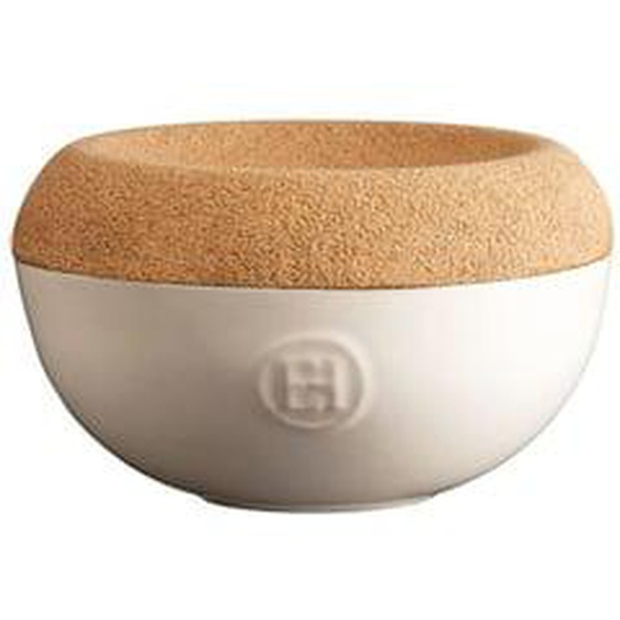 Pot à sel céramique et couvercle liège crème Ø14,6 cm