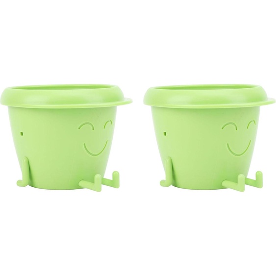 Pot de fleurs à face succulente avec drainage Plante dintérieur en plastique Cactus Vert