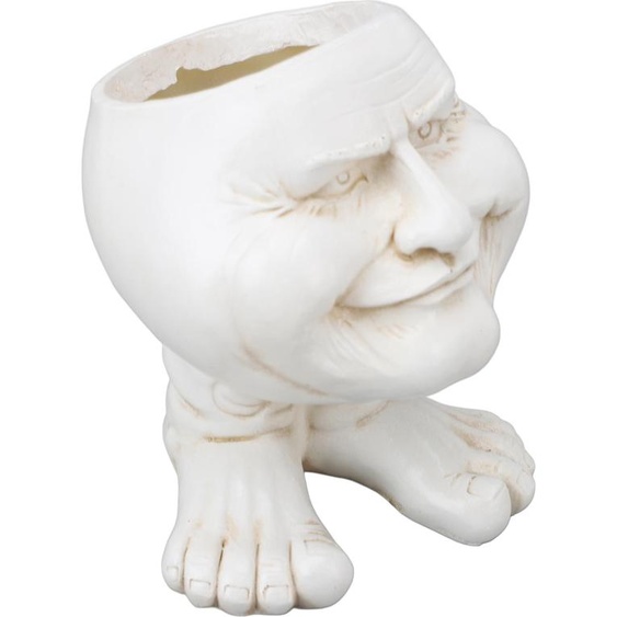 Pot de fleurs en résine innovant Exquisite Retro Old Man Planter Pot Succulent Pot for Outdoor Garden Patio Balcony White Type 1