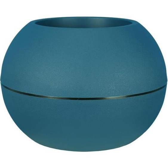 Pot de fleurs rond - RIVIERA - GRANIT BOULE - Plastique - D50 H34,5 cm - Bleu