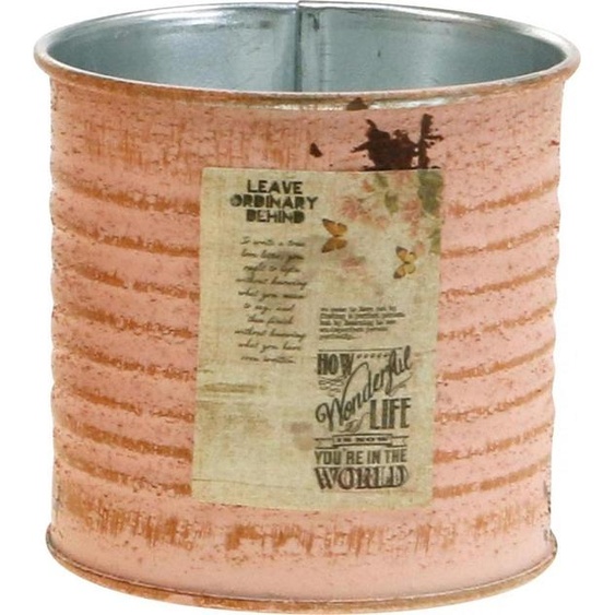 Pot déco vintage en métal pour les plantes et la création