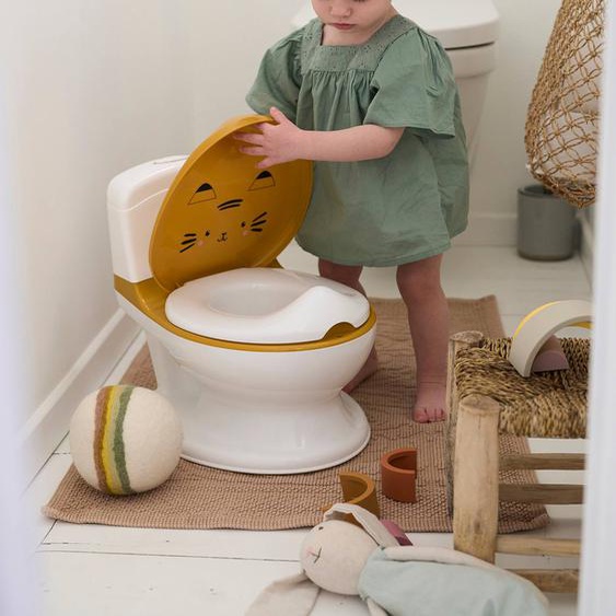 Pot enfant motif animal moutarde