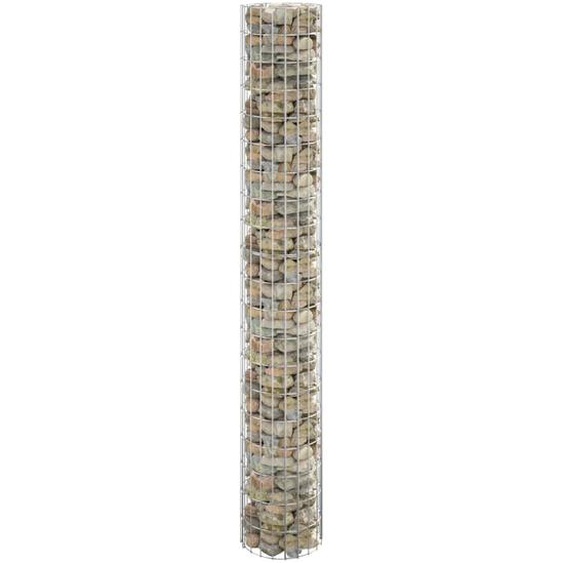 Poteau à gabion circulaire Acier galvanisé Ø30x200 cm