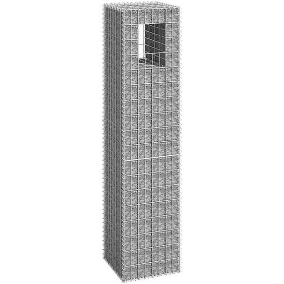 Poteau à panier de gabion 40x40x180 cm Fer