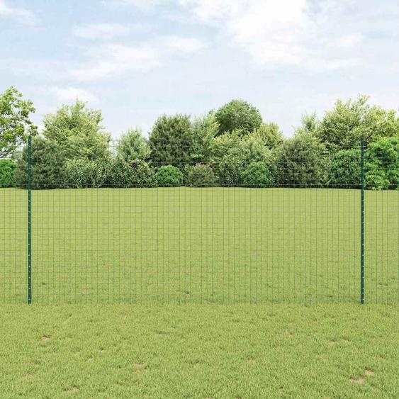 Poteau de clôture. 11 pcs Vert 160 cm Acier