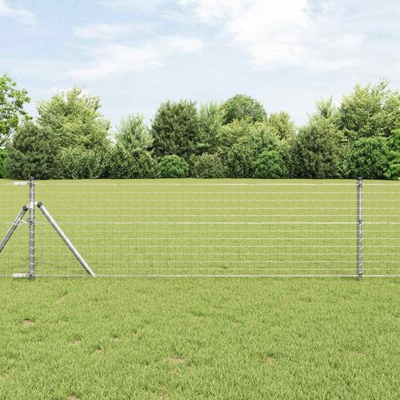 Poteau de clôture. 12 pcs Argenté 70 cm Acier peint par poudre