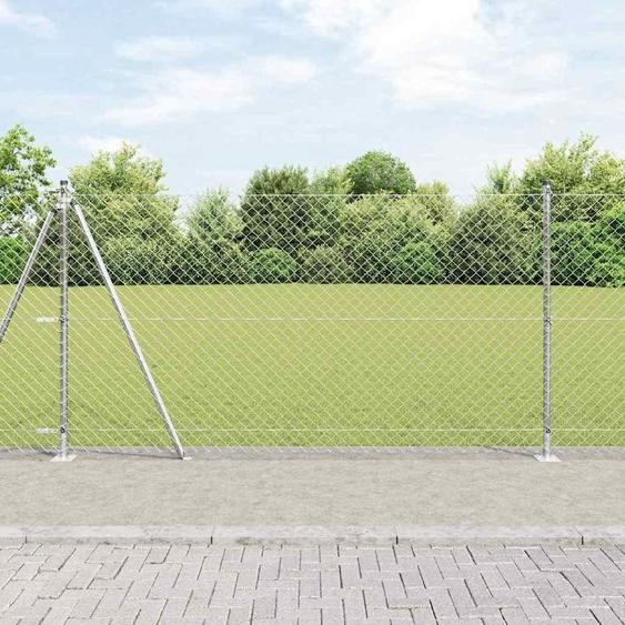 Poteau de clôture argenté 10 x 1,2 m (mailles de 40 x 40 mm) en acier