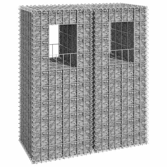 Poteaux à panier de gabion 2 pcs 40x40x100 cm Fer