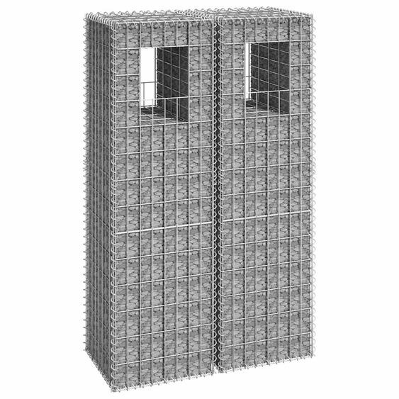 Poteaux à panier de gabion 2 pcs 40x40x140 cm Fer