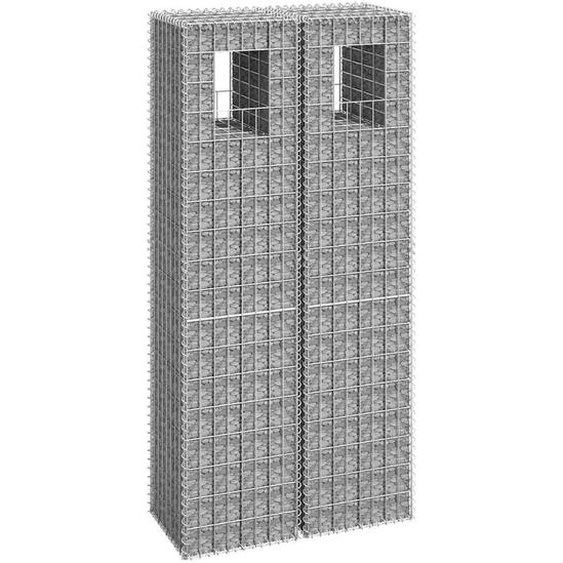 Poteaux à panier de gabion 2 pcs 40x40x180 cm Fer