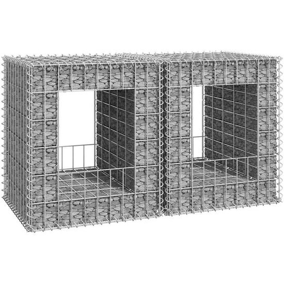 Poteaux à panier de gabion 2 pcs 50x50x60 cm Fer