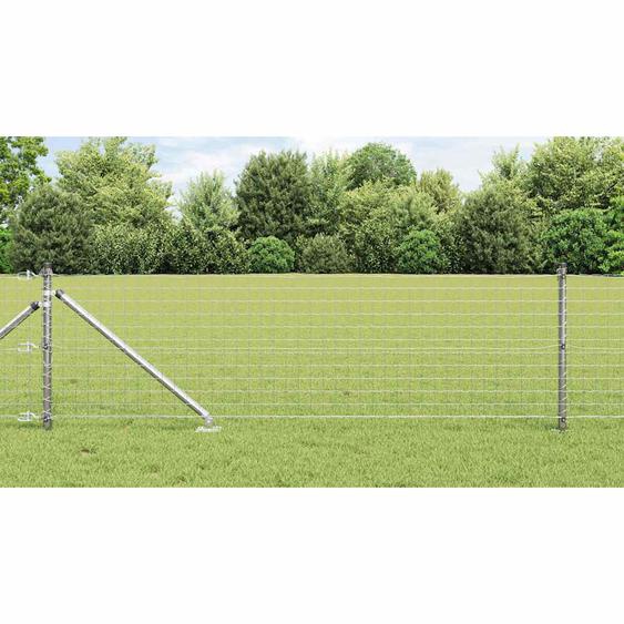 Poteau de clôture. 7 pcs Argenté Acier