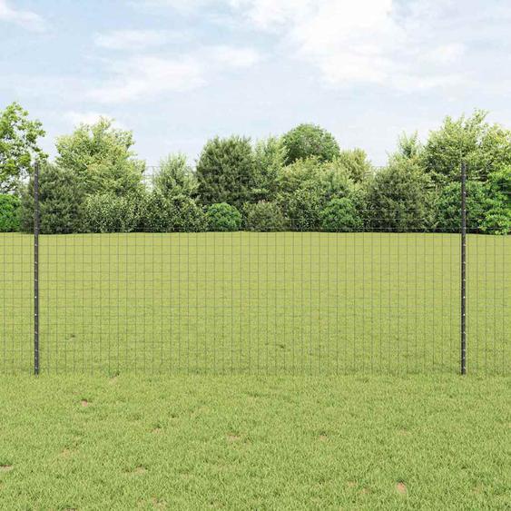 Poteau de clôture. 44 pcs Gris 160 cm Acier