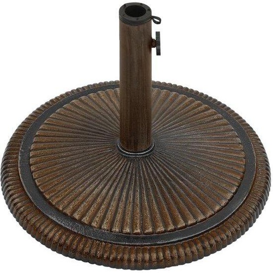 Poteaux de parasol en fonte robustes - 45 x 45 x 30 cm - couleur bronze - résistants aux intempéries, pour le jardin et la terrasse