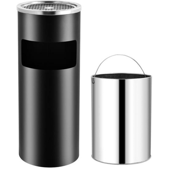 Poubelle à cendrier dhôtel 30 L Acier Noir