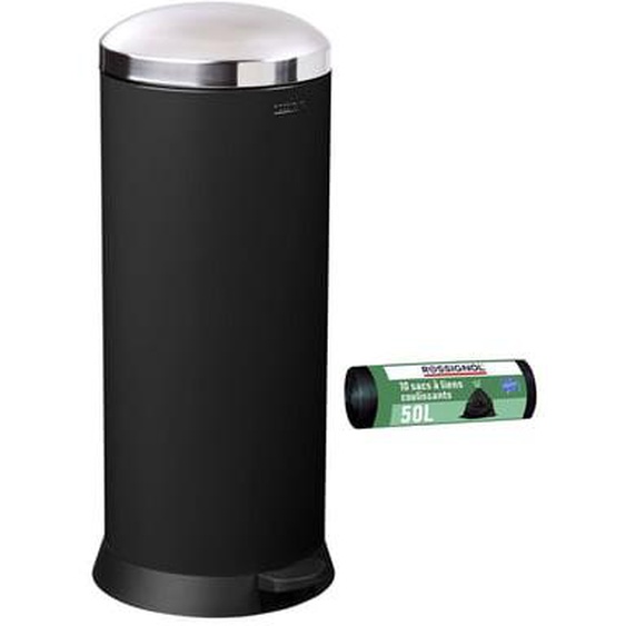 Poubelle de cuisine à pédale 30L et 10 sacs poubelle 50L - BOMBA ROSSIGNOL