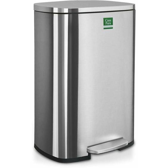 Poubelle de cuisine Dustin en acier inoxydable, système de tri des déchets, Poubelle à pédale avec poignée de transport, 50 Litres