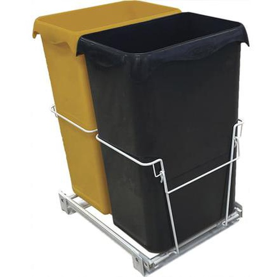 Poubelle de tri 2x23L encastrable sous évier - EASYTRI ROSSIGNOL