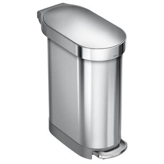 Poubelle étroite à pédale en acier 45 l