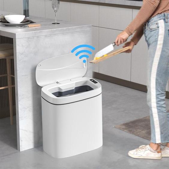 Sdlogal - Poubelle Intelligente 14L Poubelle Automatique avec Détecteur dodeurs, Couvercle de Poubelle Sans Contact pour la Salle de Bain, la