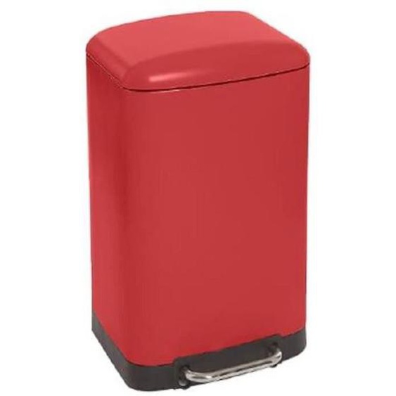 Poubelle rectangulaire à pédale coloris rouge - 30 Litres