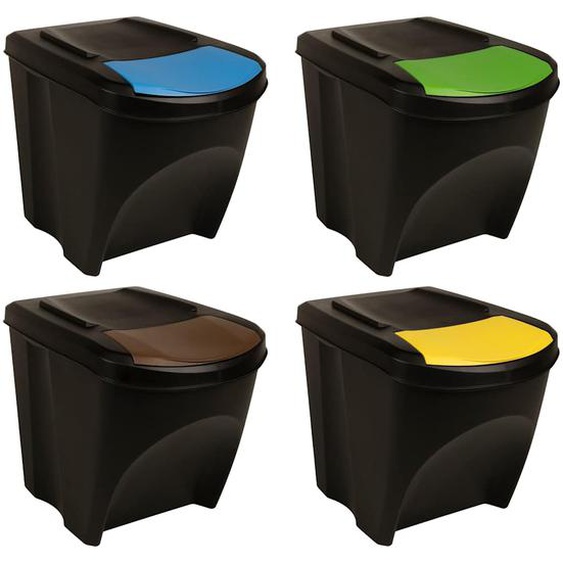 Poubelles empilables 4 pcs Anthracite 100 L