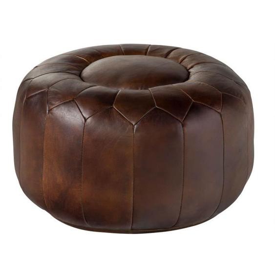 Pouf 60x60 Cuir Brun CHESTERFIELD N° 18