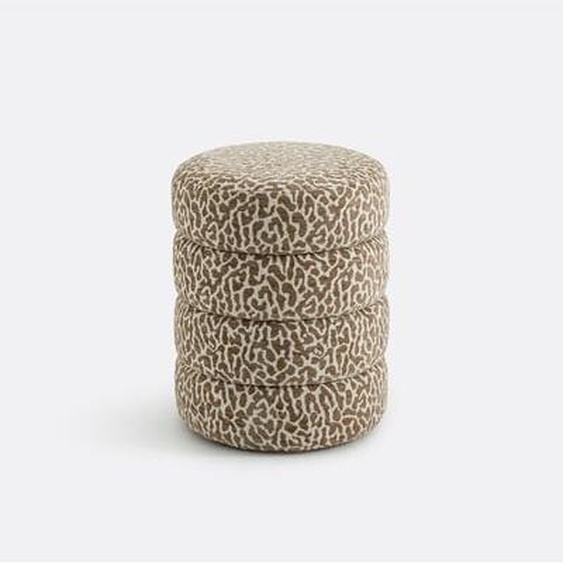 Pouf bouclette motif léopard, Pilou