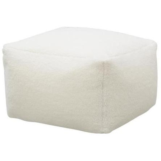 Pouf carré en bouclette - AUBRY GASPARD - Carré - Blanc - Coton - Intérieur