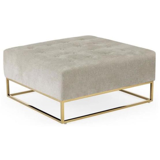 Pouf carré en tissu beige - Paris Prix - Lakota - 90cm