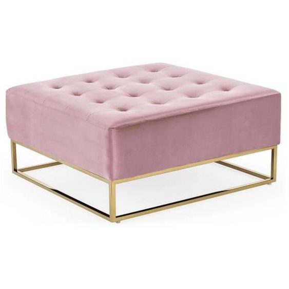 Pouf carré en velours rose - Paris Prix - Lakota - Contemporain - Design - 1 place
