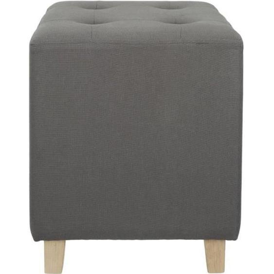 Pouf carré Hyppolyte AC-DÉCO - Lin - 35x35x35cm - Gris