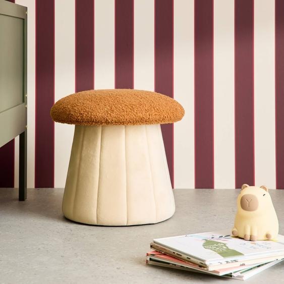Pouf Champignon Enfant Avec Rangement Teddy Et Velours - Shroumy Terracotta